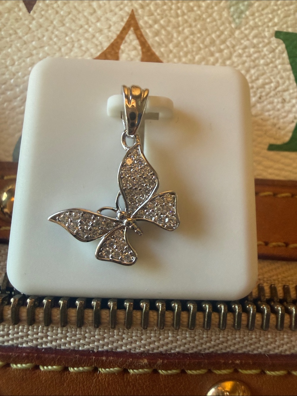 Sterling Silver Butterfly Pendant with Moissanite 0.50 CTW 9.25